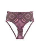 KS Women's Kailani Printed  High-Waist Bikini  Bottom - Plum Purple- Front
