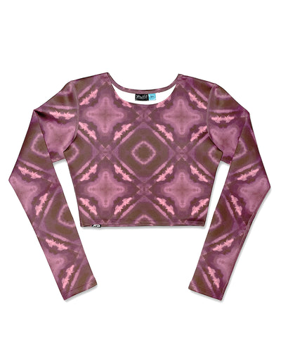 KS Women's Maris Long Sleeve Crop Rash Guard - Plum Purple - Front