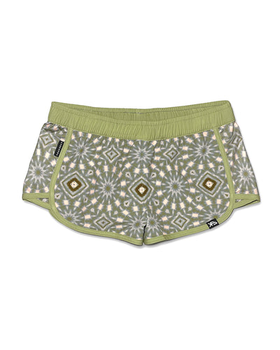 KS Women's  Mirage Elastic Waist Swim Shorts - Seaweed Green - Front