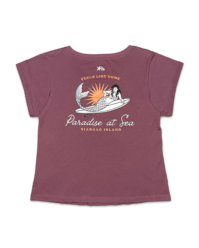 KS Women's Paradise At Sea Graphic Tee - Plum Purple - Back