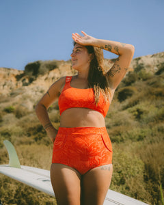 Seea Georgia High Waist Bikini Bottom - Mandarina