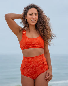 Seea Georgia High Waist Bikini Bottom - Mandarina