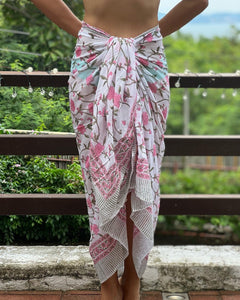 Coral Sunset Sarongs (Pink Lily Vine) - KS Boardriders Surf Shop