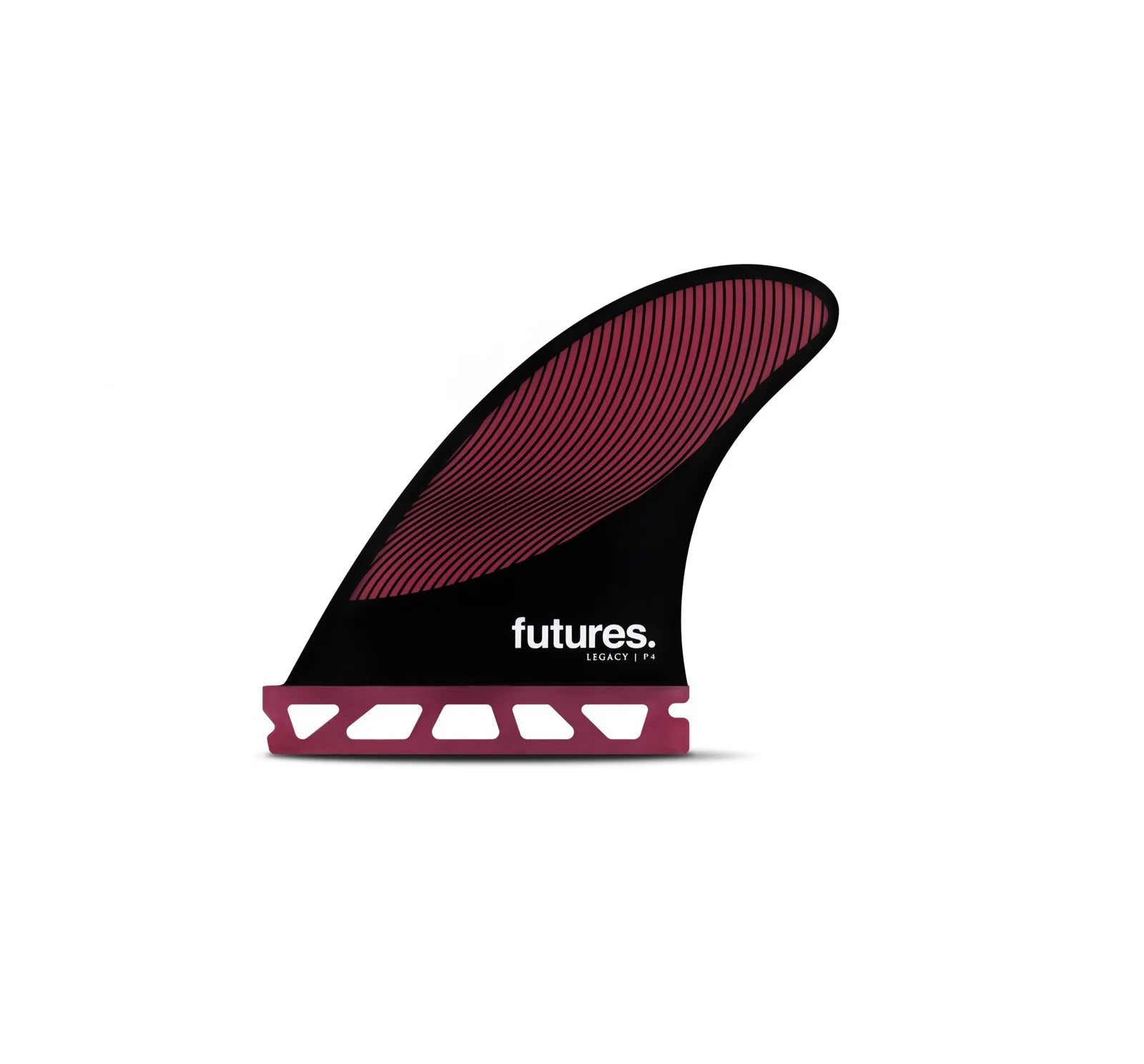 Futures P4 HC Thruster Small Tri Fin (Burgundy/Black) - KS Boardriders Surf Shop