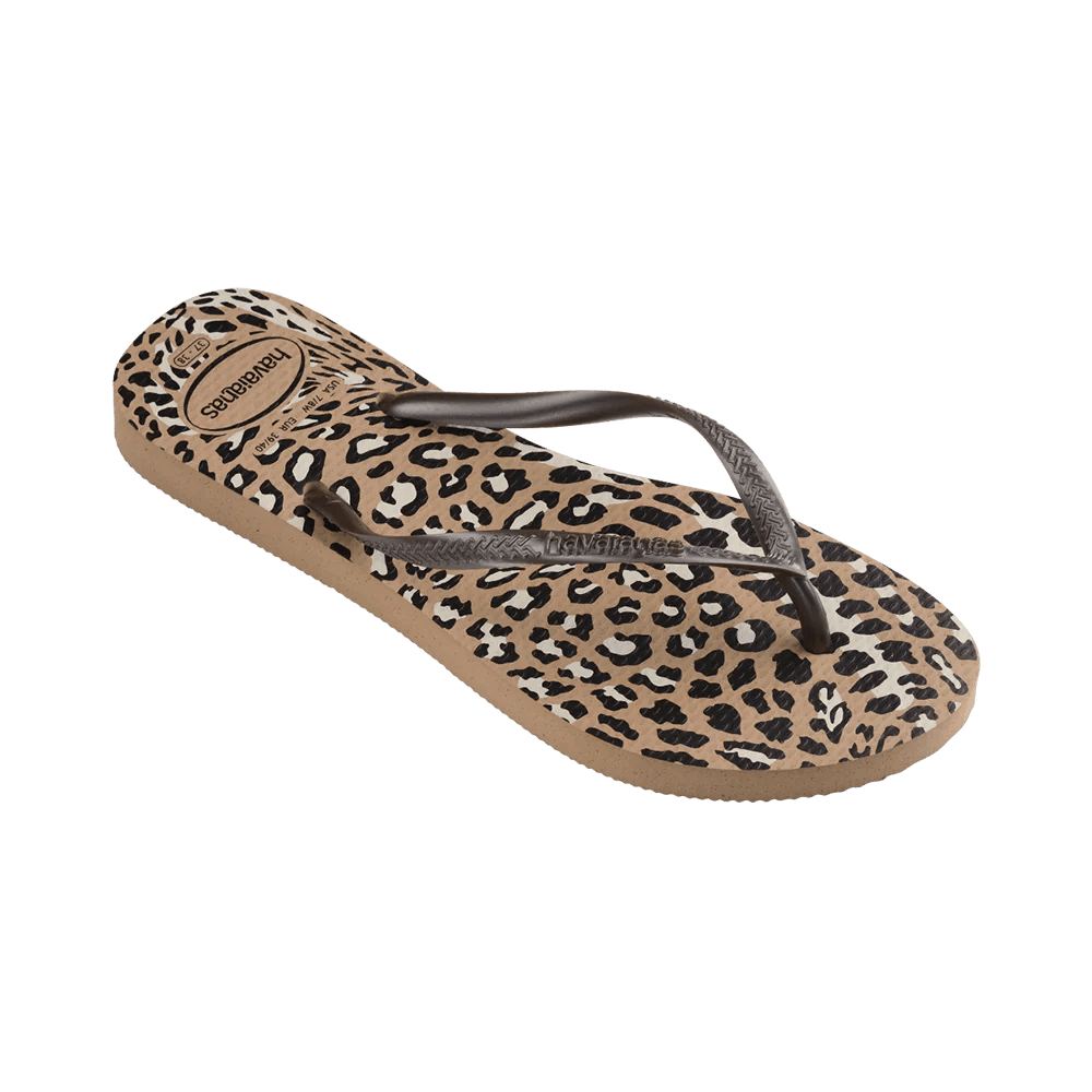 Havaianas Womens Slim Animals Flip Flops Rose Gold Cafe