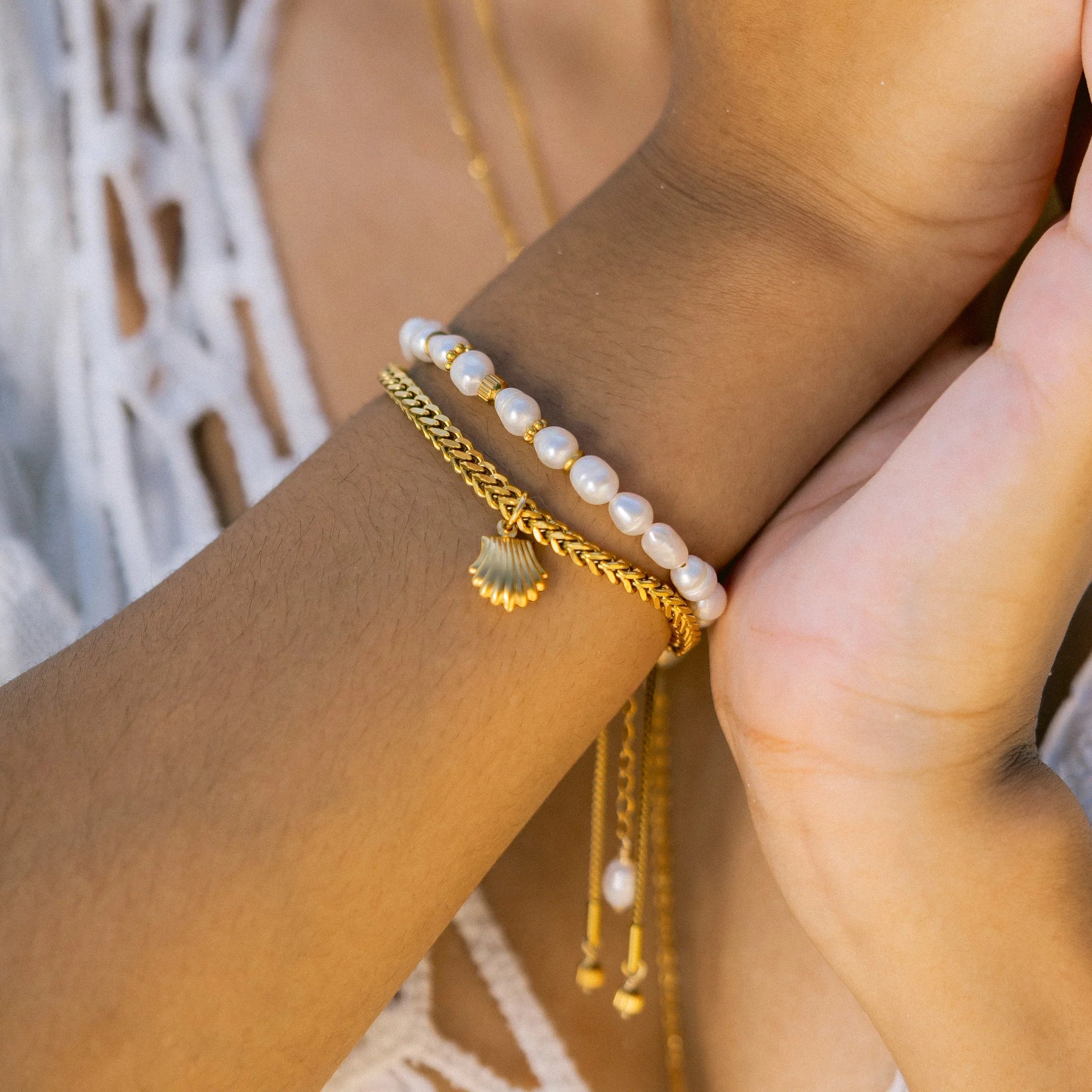 Isla Ph Chunky Braided Chain Bracelet with Cascara Charm - KS Boardriders Surf Shop