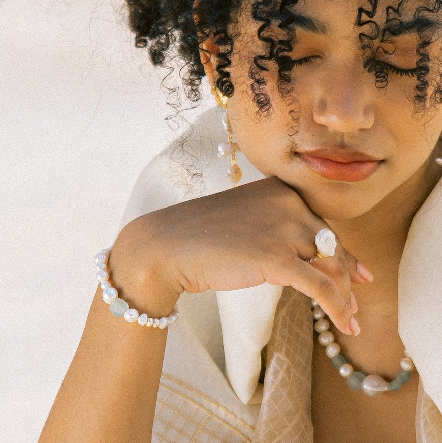 Isla PH Galene Recycled Beach Glass & Mixed Pearls Bracelet - KS Boardriders Surf Shop