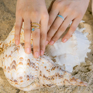Isla PH Glass Beads With Aqua Drops Ring (Seafoam) - KS Boardriders Surf Shop