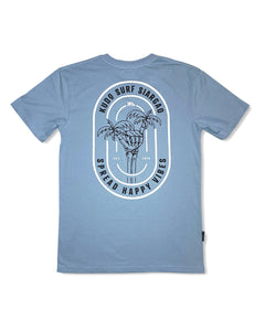 KS Happy Vibes Mens Tee (Sky Blue) - KS Boardriders Surf Shop