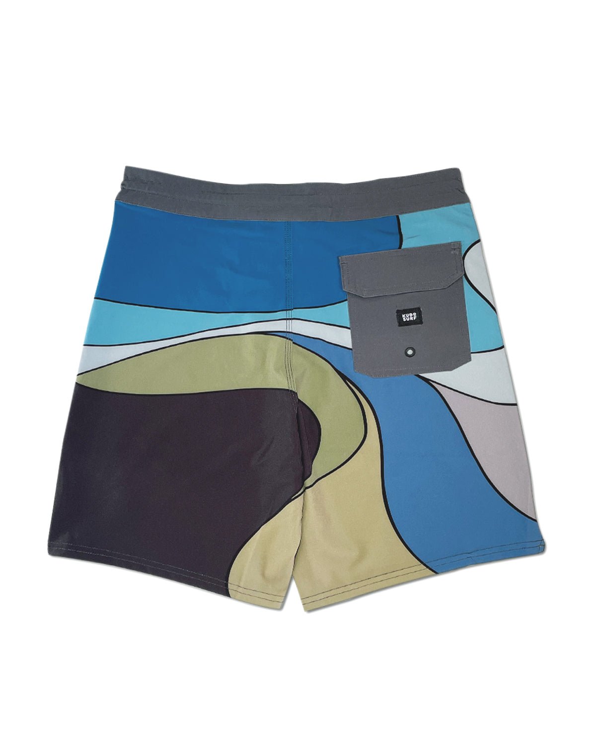 Kudo Surf Men's Koa Warped Tie Waist Boardshorts – KS Boardriders