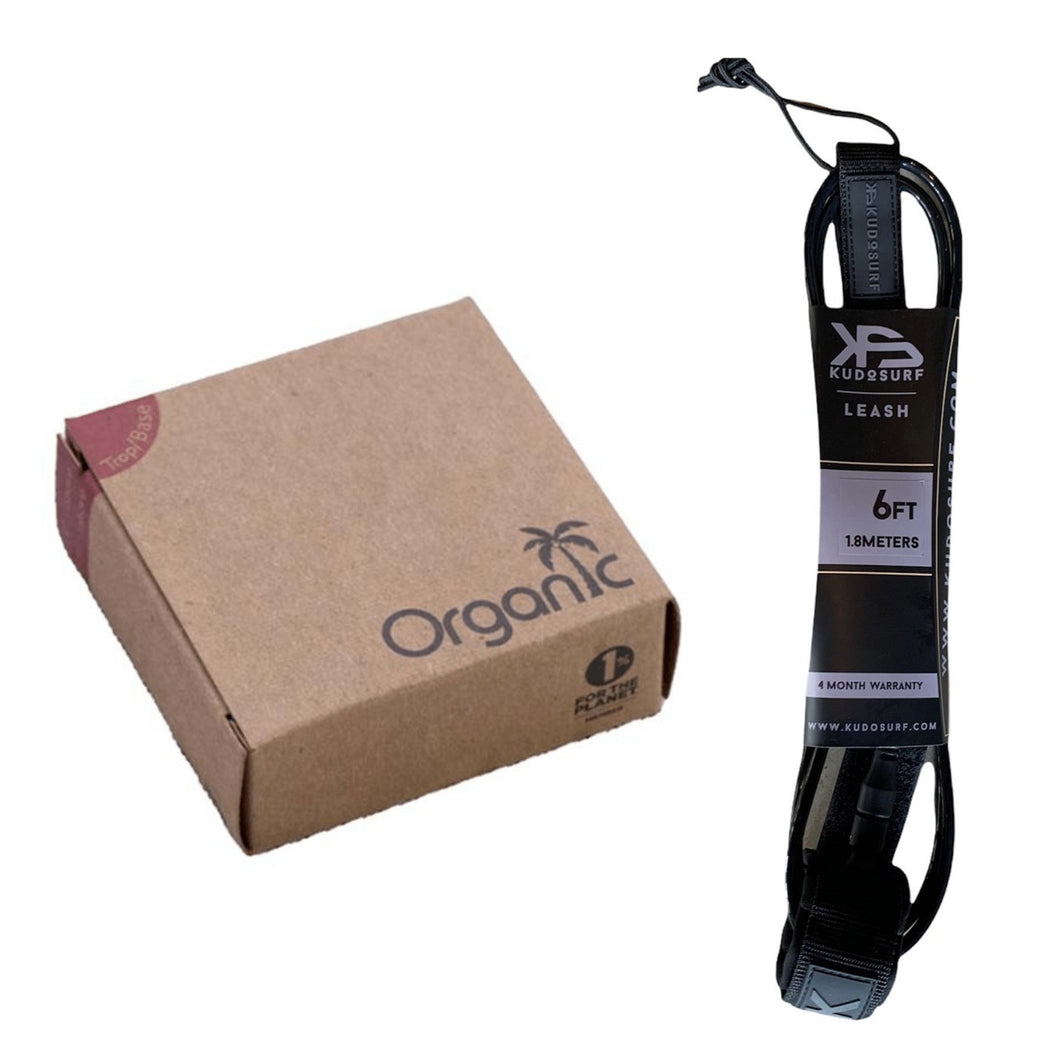 Surf Organic Tropical Wax & KS Leash (6ft or 9ft) Bundle