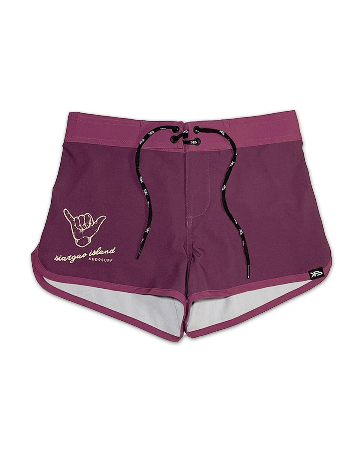 Kudo Surf Women's Shaka Elastic Waist Boardshorts - Plum – KS