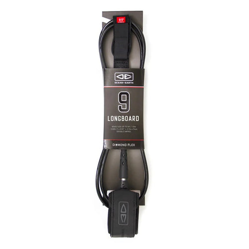 Ocean & Earth 9ft Regular Moulded Leash (Black) - KS Boardriders Surf Shop