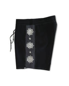 Piso X KS Men's Tribe Aurora Tie Waist Boardshorts - Black - Side View