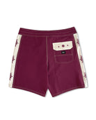 Piso X KS Men's Tribe Aurora Tie Waist Boardshorts - Burgundy Red - Back View