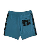 Piso X KS Men's Tribe Marino Tie Waist Boardshorts - Blue - Back View
