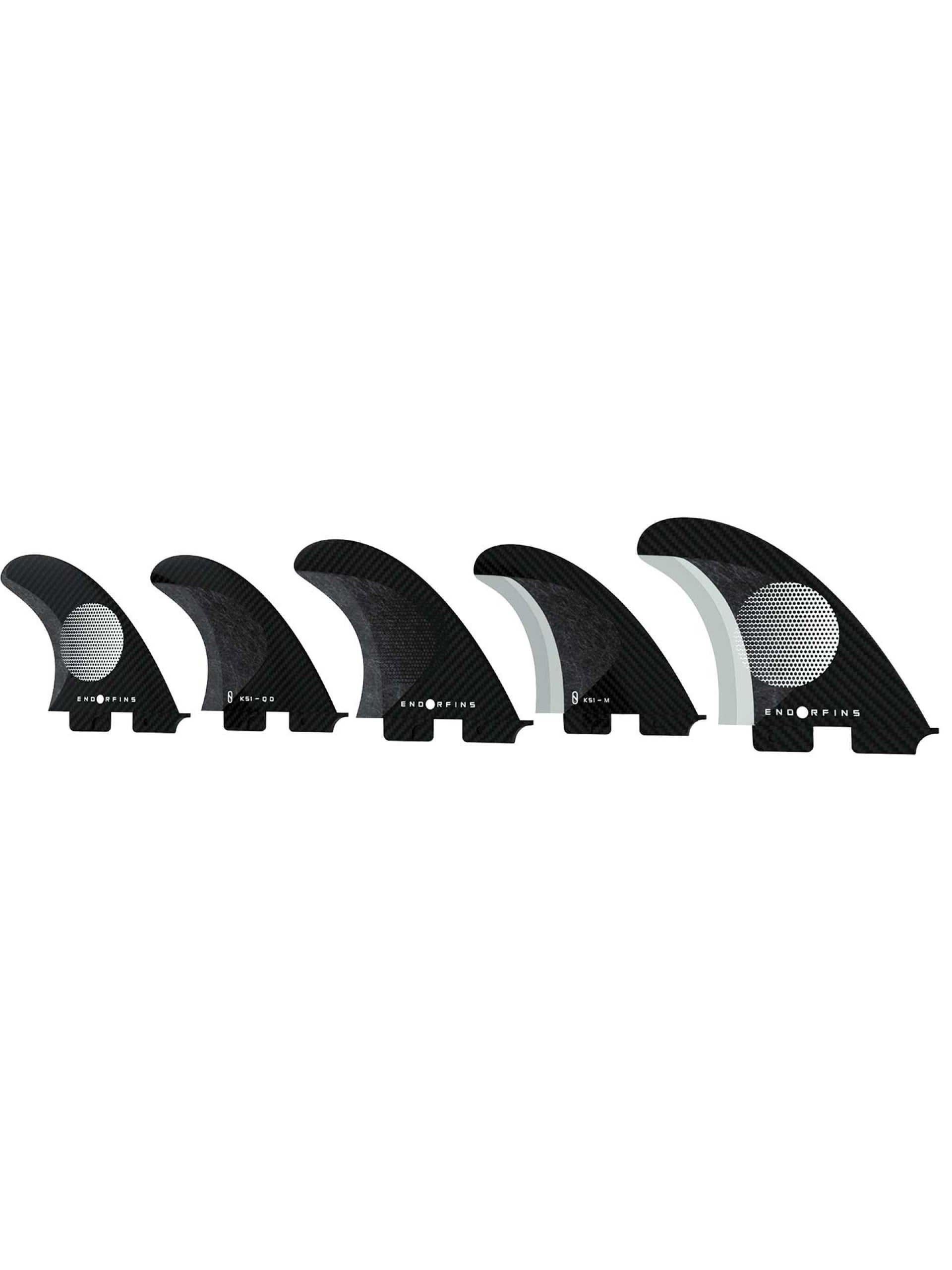 Slater Design KS1 5 Fin Medium 2 Tab (Black/White) - KS Boardriders Surf Shop