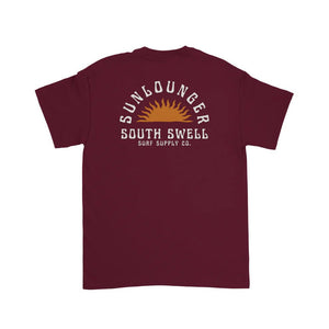 South Swell Sunlounger Mens Tee (Maroon) - KS Boardriders Surf Shop