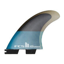 Load image into Gallery viewer, FCS 2 Performer Performance Core Teal/Black Tri Fin Set (Large) - KS Boardriders Surf Shop