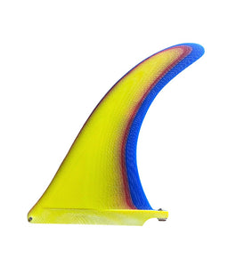 Fiberglass 10" Longboard Fin Red and Blue Layer (Yellow) - KS Boardriders Surf Shop