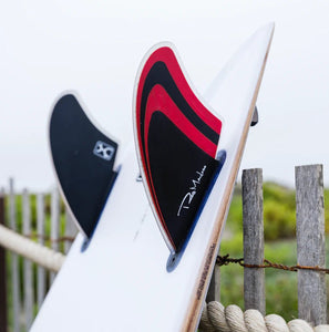 Firewire Machado Twin Keel Fin Double Tab (Red/Black) - KS Boardriders Surf Shop