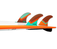 Load image into Gallery viewer, Future TP1 HC Thruster Large (Teal/Orange/Brown) - KS Boardriders Surf Shop