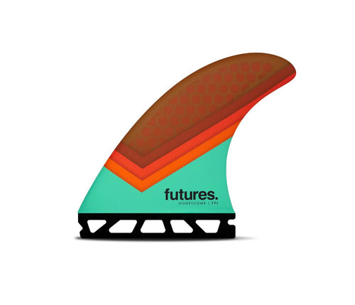 Future TP1 HC Thruster Large (Teal/Orange/Brown) - KS Boardriders Surf Shop