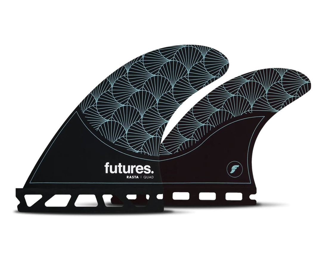Futures Rasta HC Quad Fin (Black/Teal) - KS Boardriders Surf Shop