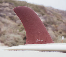 Load image into Gallery viewer, Futures Rudder 10.0 Fiberglass Single Fin (Maroon) - KS Boardriders Surf Shop