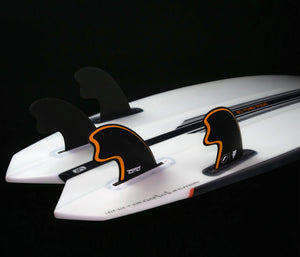 Futures Tomo Fiberglass Quad (Black Orange) - KS Boardriders Surf Shop