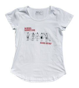 KS Board Meeting Womens Tee (Print on Front White) - KS Boardriders Surf Shop