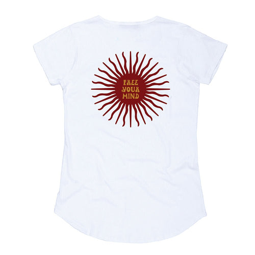 KS Free Your Mind Women's Tee (Organic White) - KS Boardriders Surf Shop