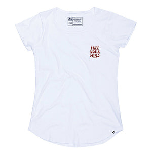 KS Free Your Mind Women's Tee (Organic White) - KS Boardriders Surf Shop