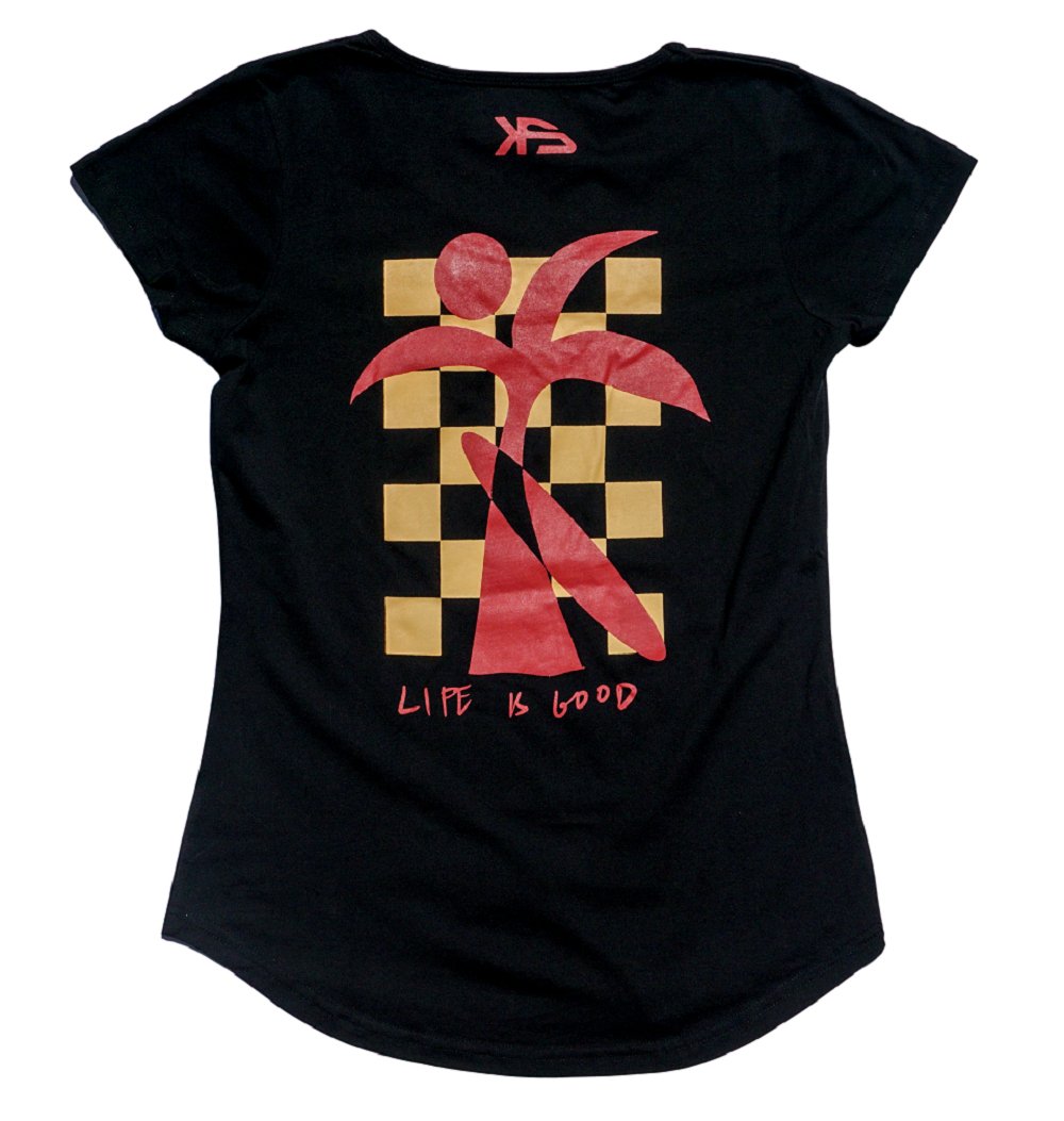 KS Life is Good Womens Tee (Black) - KS Boardriders Surf Shop