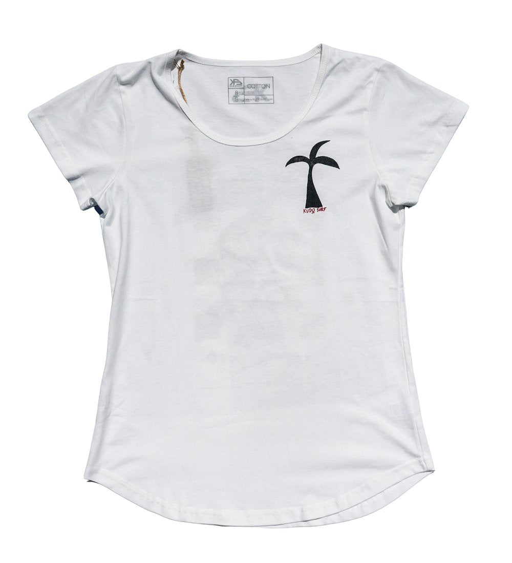 KS Life is Good Womens Tee (White) - KS Boardriders Surf Shop