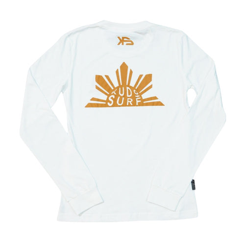 KS Rise Womens L/S Tee (White) - KS Boardriders Surf Shop