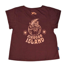 Load image into Gallery viewer, KS Siargao Coco Womens Tee (Organic Burgundy) - KS Boardriders Surf Shop