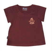 Load image into Gallery viewer, KS Siargao Coco Womens Tee (Organic Burgundy) - KS Boardriders Surf Shop