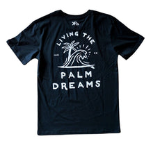 Load image into Gallery viewer, KS Siargao Palm Dreams Men&#39;s Tee (Black) - KS Boardriders Surf Shop