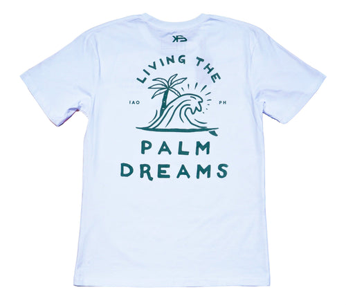 KS Siargao Palm Dreams Men's Tee (White) - KS Boardriders Surf Shop