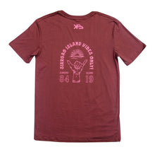 Load image into Gallery viewer, KS Siargao Vibes Only Mens Tee (Burgundy) - KS Boardriders Surf Shop