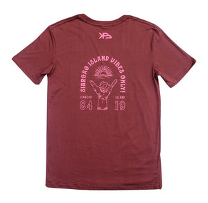 KS Siargao Vibes Only Mens Tee (Burgundy) - KS Boardriders Surf Shop