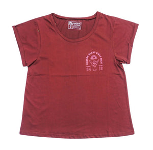 KS Siargao Vibes Only Womens Tee (Burgundy) - KS Boardriders Surf Shop