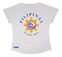 Load image into Gallery viewer, KS UPSA Pilipinas Surfing Pride Women&#39;s Tee (Organic White) - KS Boardriders Surf Shop