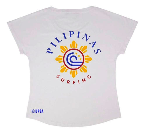 KS UPSA Pilipinas Surfing Pride Women's Tee (Organic White) - KS Boardriders Surf Shop
