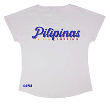 Load image into Gallery viewer, KS UPSA Pilipinas Surfing Statement Women&#39;s Tee (Organic White) - KS Boardriders Surf Shop