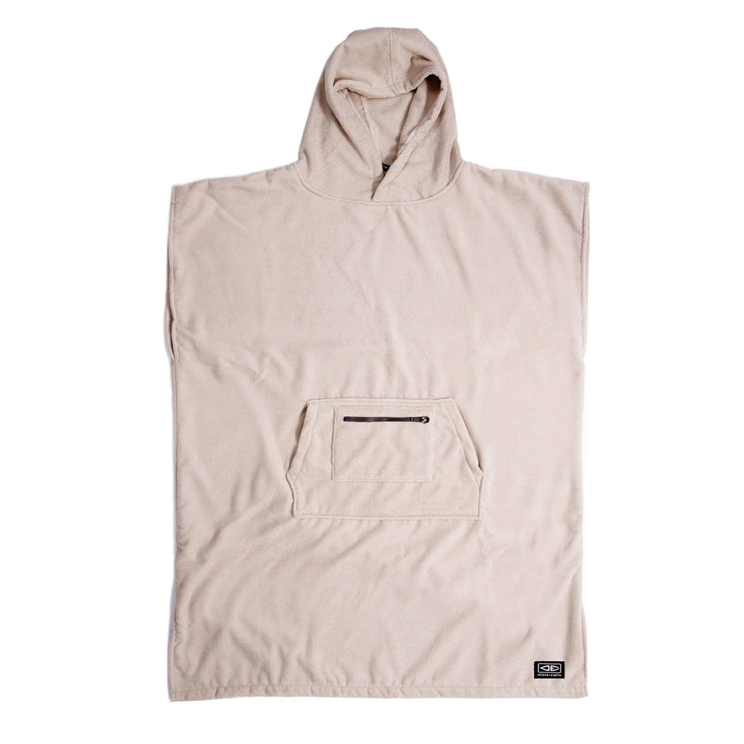 Ocean and Earth Mens Lightweight Hooded Poncho (Taupe) - KS Boardriders Surf Shop