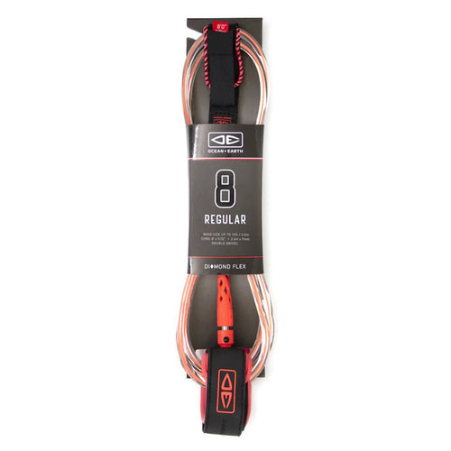 Ocean & Earth 8ft Regular Moulded Leash (Coral) - KS Boardriders Surf Shop