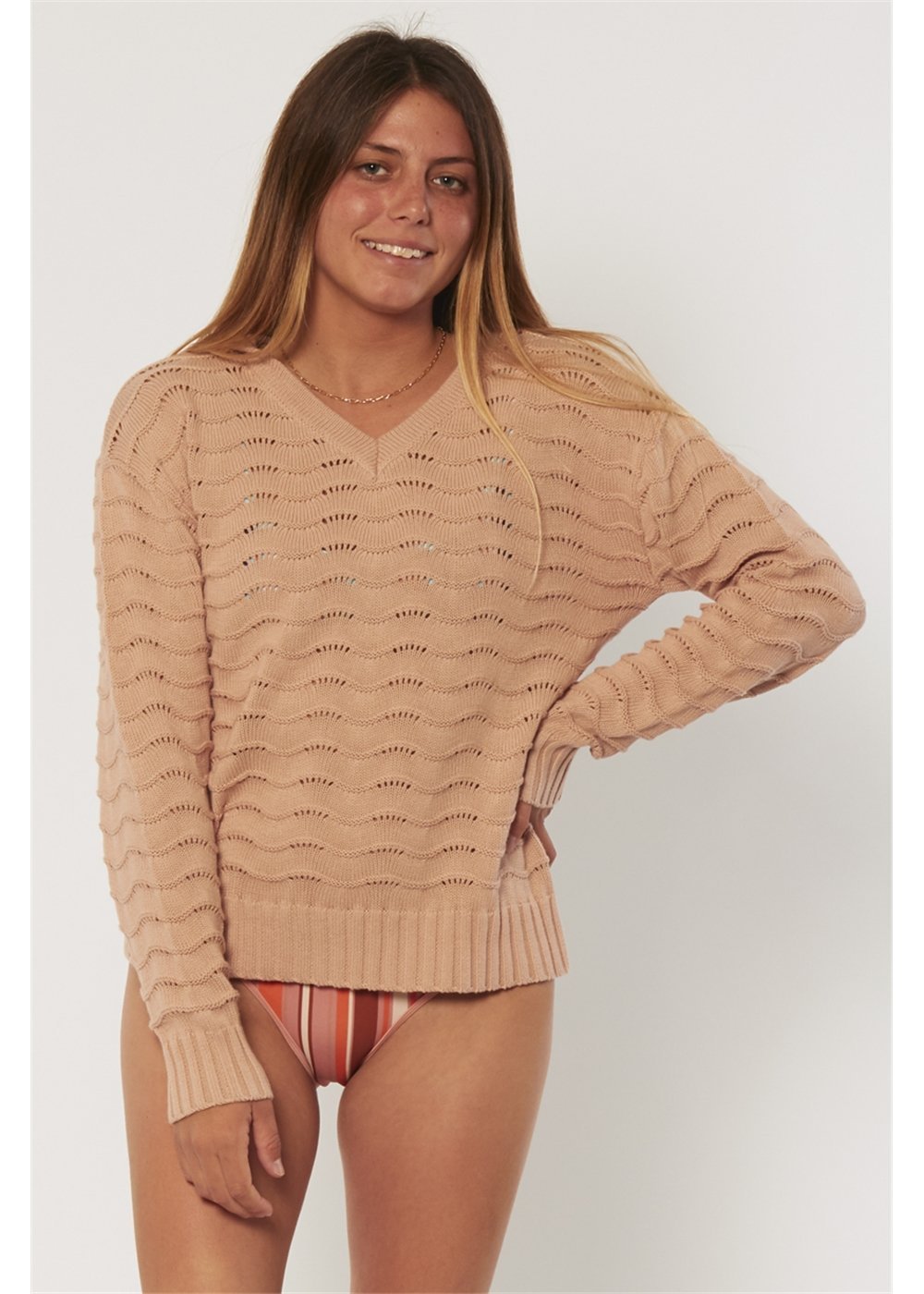Sisstr Aria Longsleeve Knit Sweater (Pink Smoke) - KS Boardriders Surf Shop