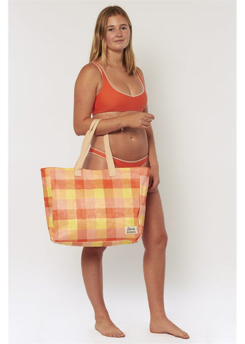 Sisstr Beach Plaid Tote (Guava) - KS Boardriders Surf Shop